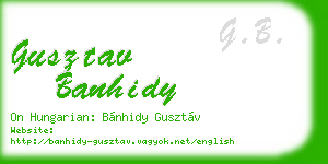gusztav banhidy business card