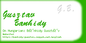 gusztav banhidy business card